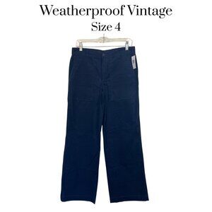 Weatherproof Vintage Women’s Navy Wide Leg Corduroy Pants Size 4 Cotton Trousers